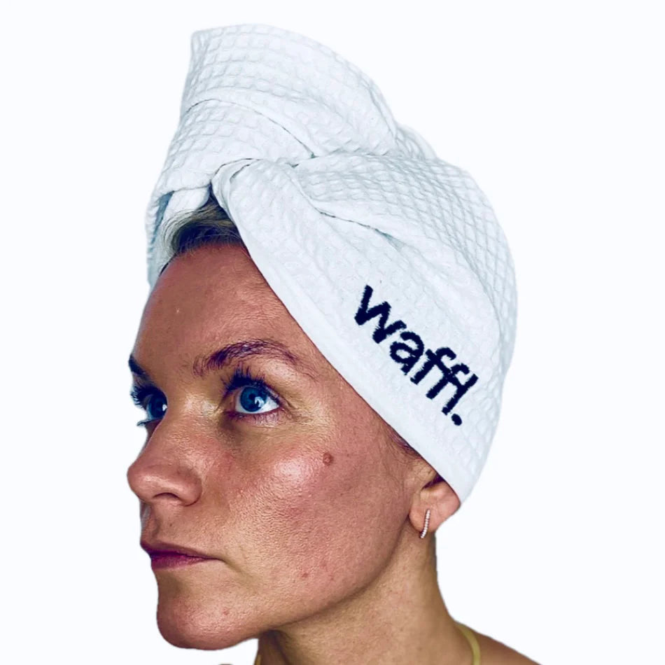 ice white waffl hair wrap