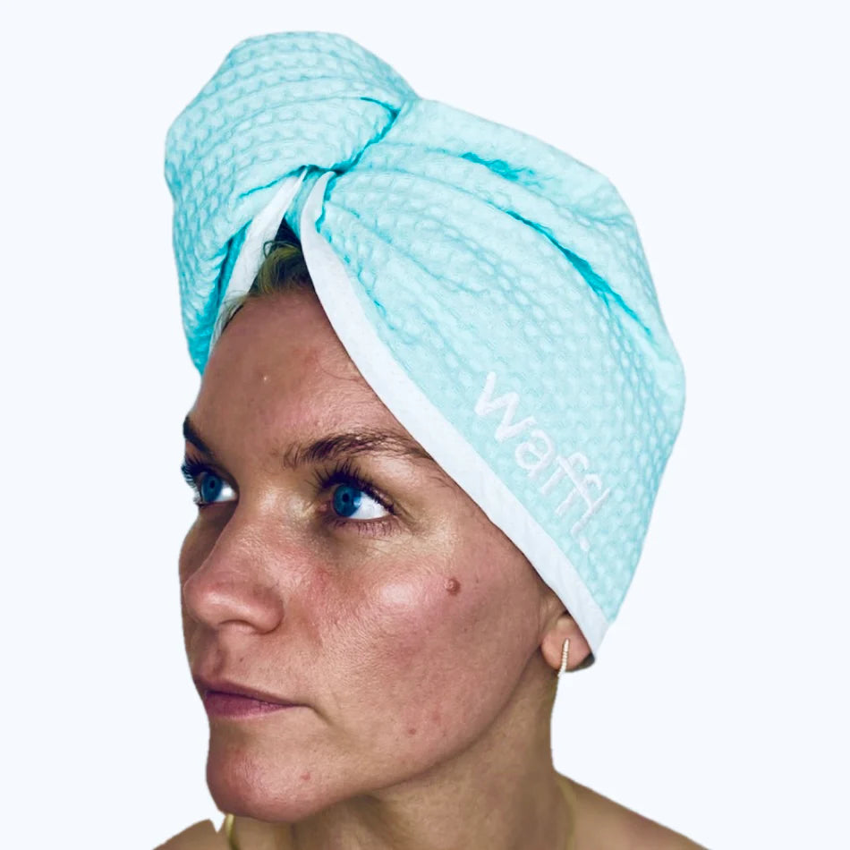 marine blue waffl hair wrap
