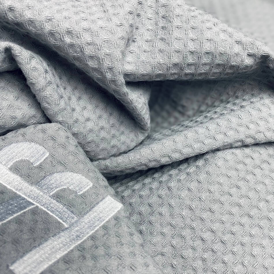 stone grey waffl towel