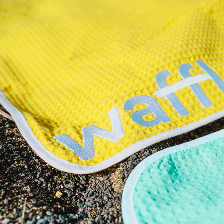 solar yellow waffl towel