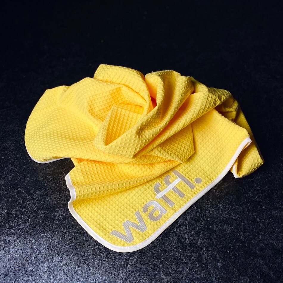 solar yellow waffl towel