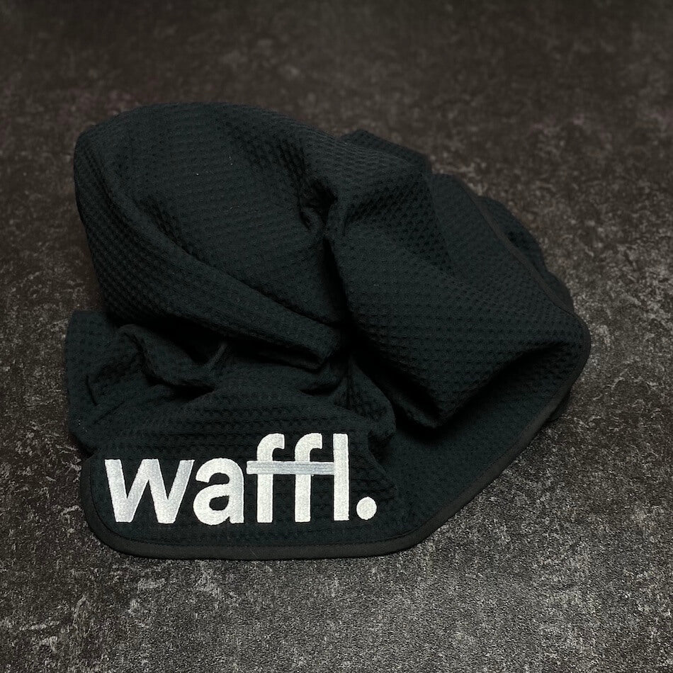 stealth black waffl towel